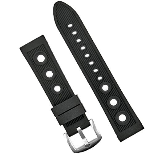 RWCCCRW 24 mm breites Silikon-Rallye-Uhrenarmband im Breitling-Stil