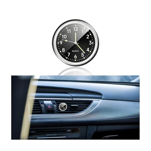 CGEAMDY Auto-Uhr, Fahrzeug Armaturenbrett Uhr Für Autos, Autos Armaturenbrett Autouhr, Fahrzeug Armaturenbrett Uhr, Quartz Uhr Für Armaturenbretts Kleine Home Decor Innendekoration(Schwarz)