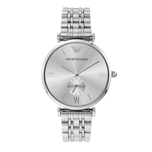 Emporio Armani Uhr für Herren , Quarzwerk, 40mm Silbernes Edelstahlgehäuse mit Edelstahlarmband, AR1819