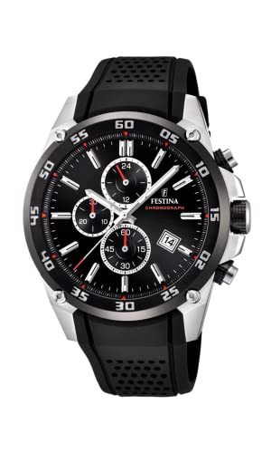 Festina Unisex Erwachsene Chronograph Quarz Uhr mit Kautschuk Armband F20330/5