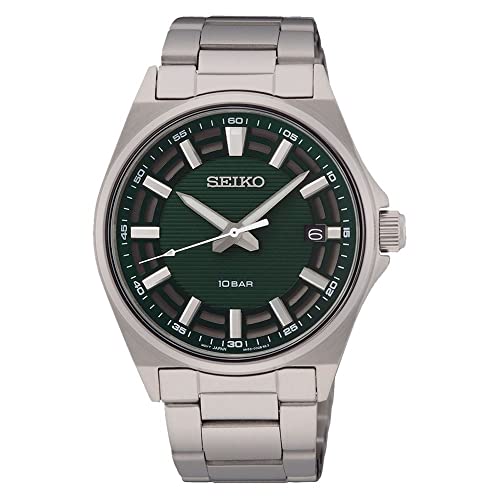 Seiko Herren-Uhr Quarz Edelstahl mit Edelstahlband SUR503P1, Silber