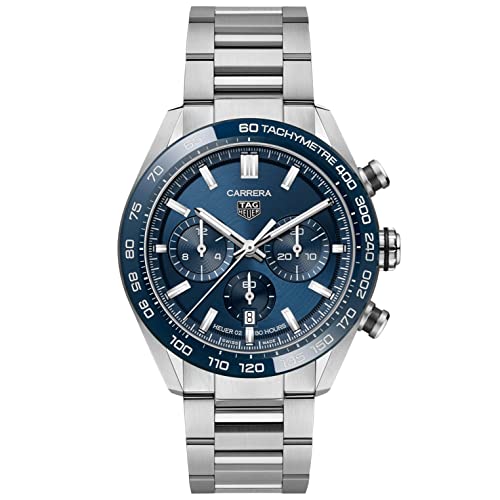 TAG Heuer orologio Carrera cronografo 44mm Calibre Heuer 02 ceramica blu automatico acciaio CBN2A1A.BA0643