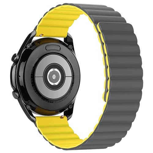 Magnetisches Uhrenarmband, 22 mm, kompatibel mit Samsung Gear S3 Frontier, Samsung Galaxy Watch 46 mm und Watch 3 45 mm. Armband kompatibel mit Amazfit Gtr 47 mm, Pace, Stratos und Garmin Venu 2, Grau