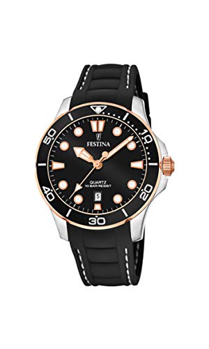 Festina Damen Analog Quarz Uhr mit Silikon Armband F20502/6