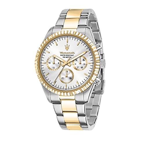 Maserati Herrenuhr, Competizione Kollektion, aus Edelstahl, Gelbgold PVD, mit Edelstahl-Armband - R8853100021