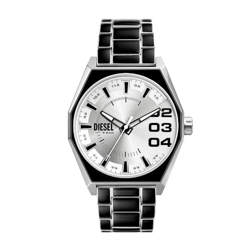 Diesel Herrenuhr Scraper Quarz-/3-Zeigerwerk 43 mm Gehäusegröße mit Edelstahlarmband DZ2195