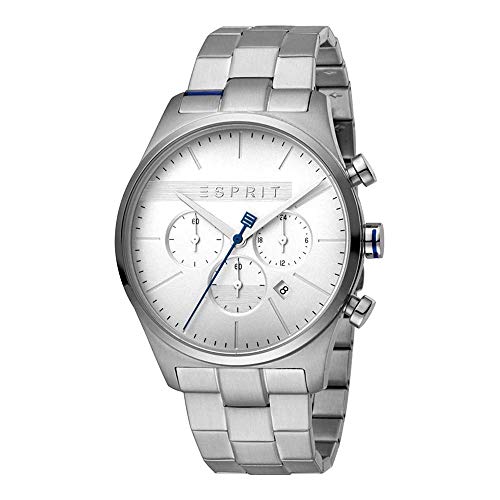 Esprit Herren Chronograph Quarz Uhr mit Edelstahl Armband ES1G053M0045