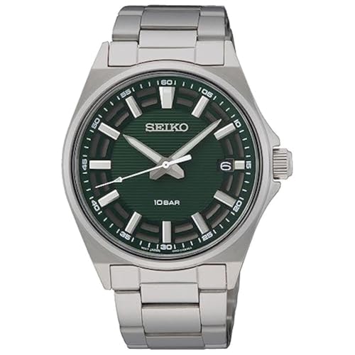 Seiko Herren-Uhr Quarz Edelstahl mit Edelstahlband SUR503P1, Silber