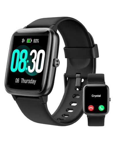 GRV Smartwatch für Damen Herren mit Telefonfunktion,Fitnessuhr mit Pulsmesser SpO2 Schlafmonitor Schrittzähler IP68 Wasserdicht,Multi Sportmodi Smart Watch Fitness Tracker für iOS Android Handy