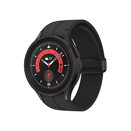 Samsung Galaxy Watch5 Pro Smartwatch, Gesundheitsfunktionen, Fitness-Tracker, ausdauernder Akku, LTE, 45 mm, Black Titanium inkl. 36 Monate Herstellergarantie [Exklusiv bei Amazon]