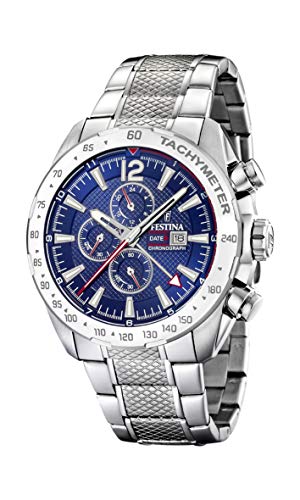 Festina Herren Chronograph Quarz Uhr mit Edelstahl Armband F20439/2
