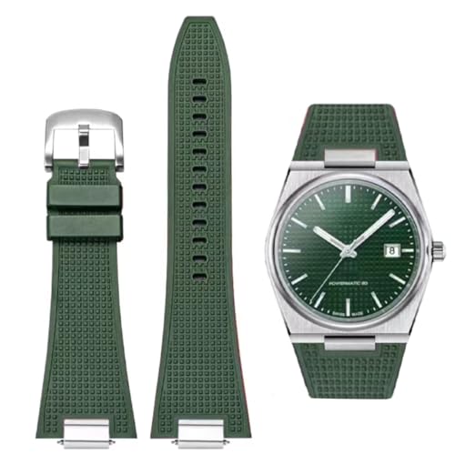 AIYIRUO Armband für Tissot PRX Uhrenserie, Weicher Gummiband für Tissot PRX Powermatic 80,12mm Schnellspanner mit Metalladapter Herren Uhrenarmbänder für Tissot PRX Serie Uhren T137.407/410