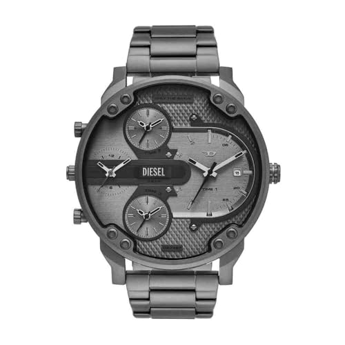 Diesel Herren Analog Quarz Uhr mit Edelstahl Armband DZ7487