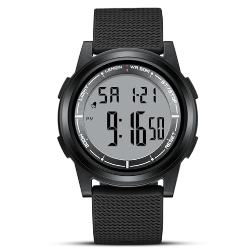 HANPOSH Uhren Herren Digital Herrenuhr 3ATM Wasserdicht Armbanduhr Herren Digitaluhr mit Wecker, Stoppuhr, Kalender
