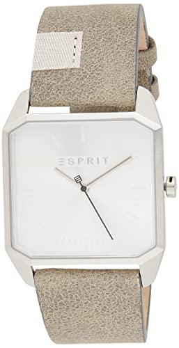 Esprit Herren Analog Quarz Uhr mit Leder Armband ES1G071L0015