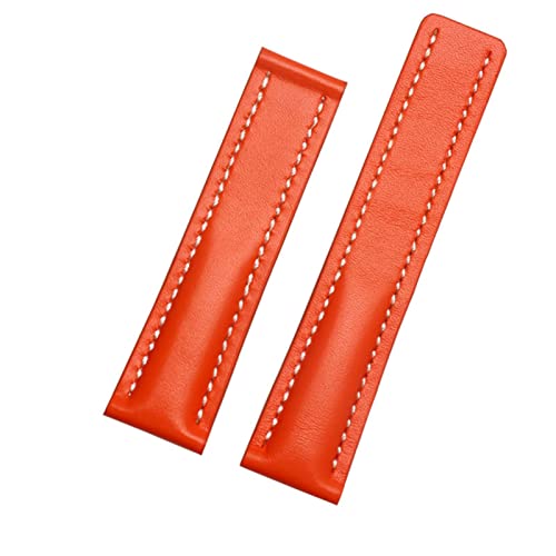 BONOOL Echtes Lederarmband für Breitling-Uhrenarmband, Rindslederarmband mit Faltschließe, 22 mm, 24 mm, Uhrenarmbänder