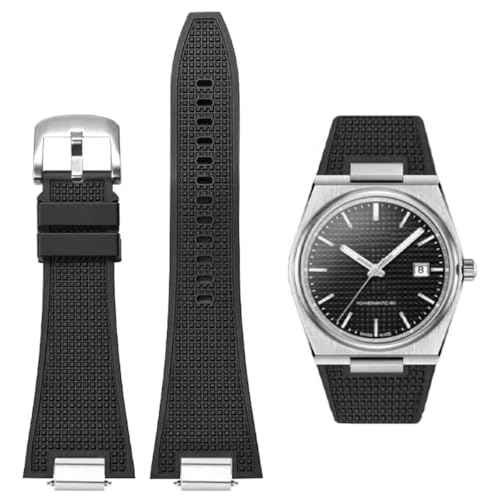 AIYIRUO Armband für Tissot PRX Uhrenserie, Weicher Gummiband für Tissot PRX Powermatic 80,12mm Schnellspanner mit Metalladapter Herren Uhrenarmbänder für Tissot PRX Serie Uhren T137.407/410