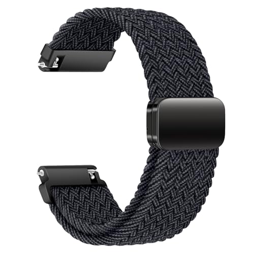 AidorMax Nylon Uhrenarmband 22mm mit Verstellbares Magnetischem Verschluss für Herren und Damen, Bequeme Passform Elastisches Ersatzarmband für Smartwatches und Uhren (Graphit)