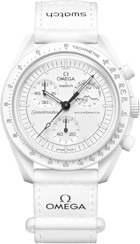 Swatch Armbanduhr Moonswatch Omega x Mission to the Moonphase Snoopy, Weiß