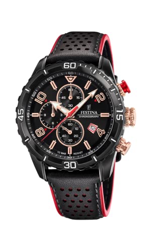 Festina Herren Analog Quarz Uhr mit Leder Armband F20519/4