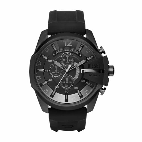 Diesel Herrenuhr Diesel Chief Series, QuarzChronographenwerk, 51mm schwarzes Edelstahlgehäuse mit Edelstahlarmband, DZ4378