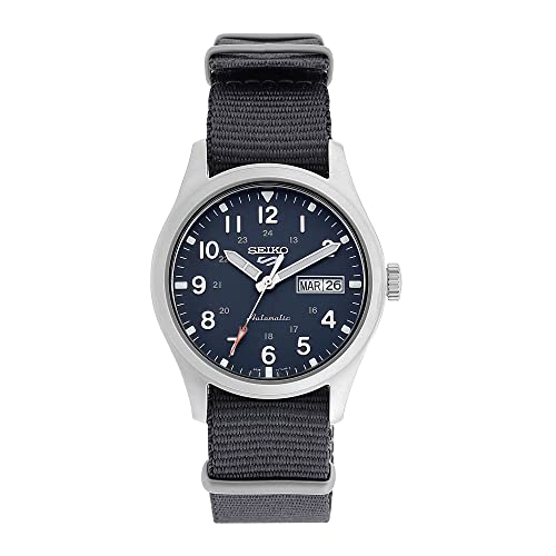 Seiko 5 Sports Herren-Uhr Automatik Edelstahl mit Textilband SRPG31K1