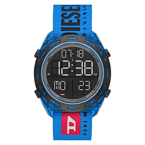 Diesel Herren Crusher Digital, Nylonuhr, 46mm Gehäusegröße