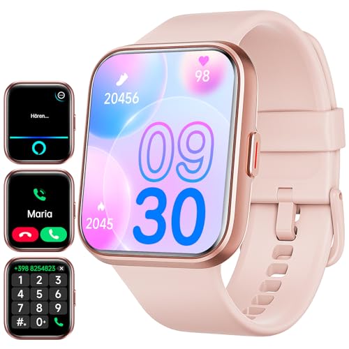 ENOMIR Smartwatch Damen mit Telefonfunktion, schrittzähler Uhr Damen mit großem Farbdisplay, Alexa eingebaute, Pulsmesser, Schlafmonitor, Schrittzähler, Aktivitätstracker kompatibel mit Android/IOS