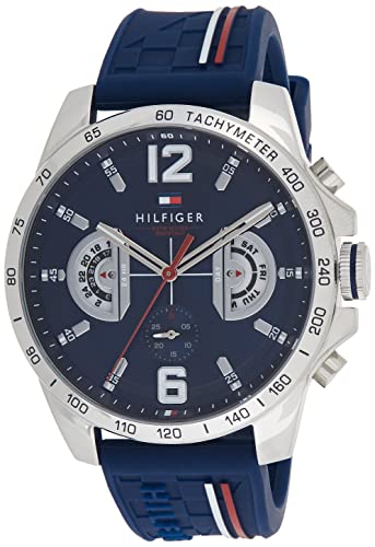 Tommy Hilfiger Unisex Multi Zifferblatt Quarz Uhr mit Silikon Armband 1791476