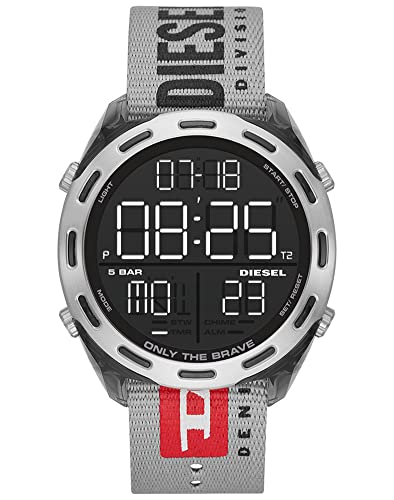 Diesel Herren Crusher Digital, 46 mm Gehäusegröße, Nylonuhr