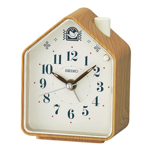 Seiko Clocks Kunststoff mit Holzmuster QHP011B, Holzfarbend