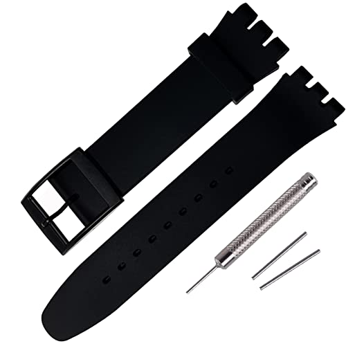 Rihahisy Ersatz-Uhrenarmband aus Silikonkautschuk für Swatch, 20 mm