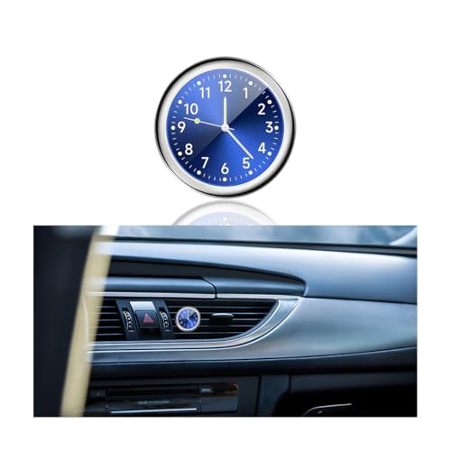 CGEAMDY Auto-Uhr, Fahrzeug Armaturenbrett Uhr Für Autos, Autos Armaturenbrett Autouhr, Fahrzeug Armaturenbrett Uhr, Quartz Uhr Für Armaturenbretts Kleine Home Decor Innendekoration(Blau)
