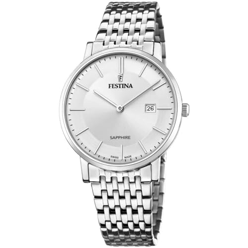 Festina Uhr Für Herren F20018/1 Swiss Made Silber Edelstahl Case SilberEdelstahl Band
