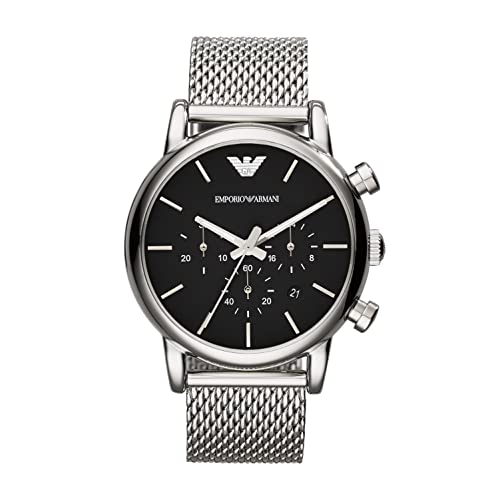 Emporio Armani Herren Chronograph Quarz Uhr mit Edelstahl Armband AR1811