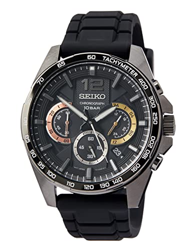 Seiko Herren-Uhr Quarz Edelstahl mit Silikonband SSB349P1