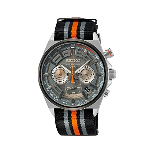 Seiko Herren-Uhr Quarz Edelstahl mit Textilband SSB403P1