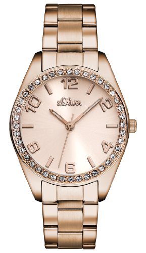 s.Oliver Damen Quarz Armbanduhr mit Edelstahlarmband
