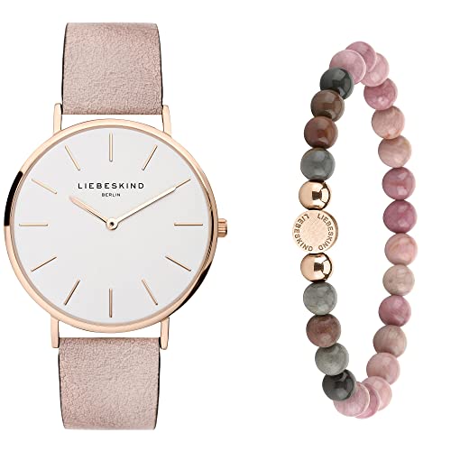 Liebeskind Berlin Set aus Armbanduhr und Beadarmband LS-0072-LQB IP roségold