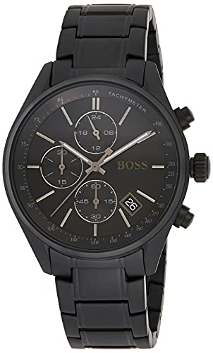 BOSS Herren Chronograph Quarz Uhr mit Edelstahl Armband 1513676