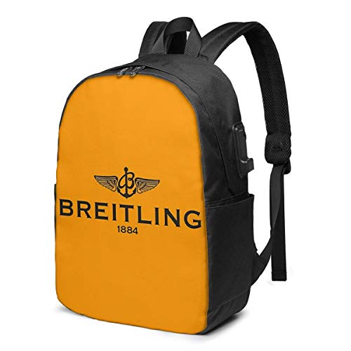HOIH Breitling Logo Trendy Travel USB-Rucksack, 17-Zoll-Computer Business-Rucksäcke Studentenrucksack Casual Hiking Daypack