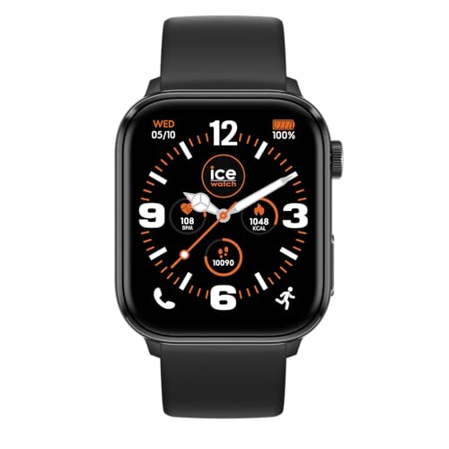 ICE-WATCH - Ice smart 3.0 Black 1.78 AMOLED GPS - Rechteckige, Schwarze, gemischte Connected Watch mit Silikonarmband - 024299 (1.78 inches)