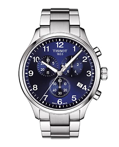 TISSOT Herren Chronograph Quarz Uhr mit Leder Armband T1166171104701