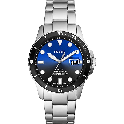 FOSSIL Herrenuhr FB - 01, 42mm Gehäusegröße, Quarzwerk, Edelstahlarmband