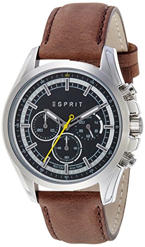 Esprit Herren Datum klassisch Quarz Uhr mit Leder Armband ES109161003