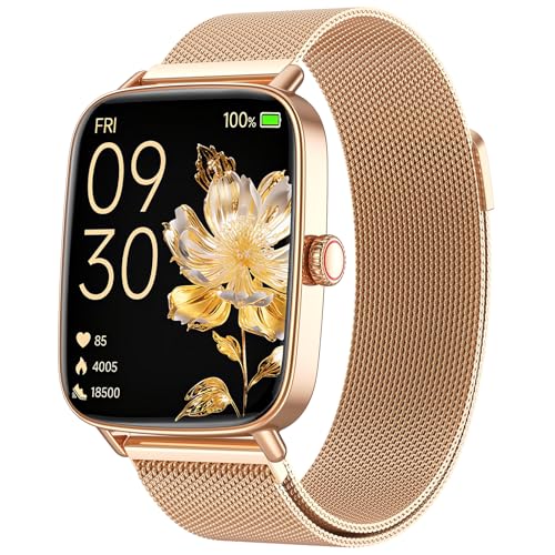 Smartwatch Damen Herren mit Telefonfunktion, 1,85' Fitnessuhr Smart Watch, 100+ Sportmodi Fitness Tracker mit Herzfrequenz/SpO2/Schlaf Monitor Schrittzähler, IP68 Wasserdicht Sportuhr für iOS Android