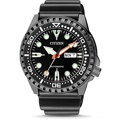 Citizen Herren Analog Mechanisch Uhr mit Kunststoff Armband NH8385-11EE, Schwarz