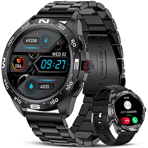 LIGE Smartwatch Herren, 1.32' Touchscreen Fitness Armbanduhr mit Bluetooth-Anruf, Uhren Herren mit Herzfrequenz Schlafmonitor/Text Notifications IP67 Wasserdicht Schrittzähler Stoppuhr für Android iOS