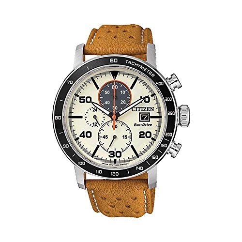 Citizen Herren Chronograph Quarz Uhr mit Leder Armband CA0641-16X