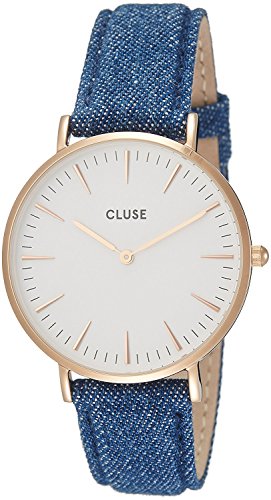 Cluse Unisex Erwachsene Digital Quarz Uhr mit Leder Armband CL18025